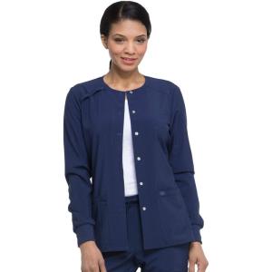 imageDickies Scrub Jackets For Woman Snap Front Warmup Jacket With 2 Pockets  DK305Navy