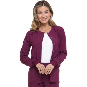 imageDickies Scrub Jackets For Woman Snap Front Warmup Jacket With 2 Pockets  DK305Wine