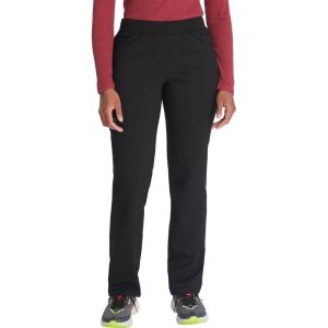 imageDickies Women Scrub Pullon Pant Mid Rise Tapered Leg Bottoms with 6 Pockets ampamp RibKnit Waistband DK135Black