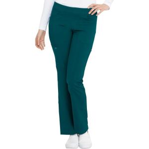 imageDickies Women Scrub Pullon Pant Mid Rise Tapered Leg Bottoms with 6 Pockets ampamp RibKnit Waistband DK135Caribbean Blue