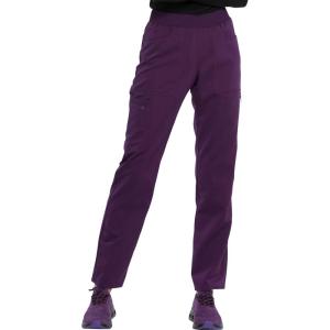 imageDickies Women Scrub Pullon Pant Mid Rise Tapered Leg Bottoms with 6 Pockets ampamp RibKnit Waistband DK135Eggplant