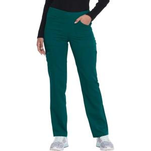 imageDickies Women Scrub Pullon Pant Mid Rise Tapered Leg Bottoms with 6 Pockets ampamp RibKnit Waistband DK135Hunter Green