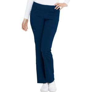 imageDickies Women Scrub Pullon Pant Mid Rise Tapered Leg Bottoms with 6 Pockets ampamp RibKnit Waistband DK135Navy
