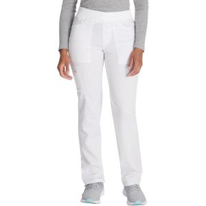 imageDickies Women Scrub Pullon Pant Mid Rise Tapered Leg Bottoms with 6 Pockets ampamp RibKnit Waistband DK135White