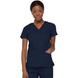 imageDickies Womens EDS Signature Scrubs Jr Fit Mock Wrap TopNavy