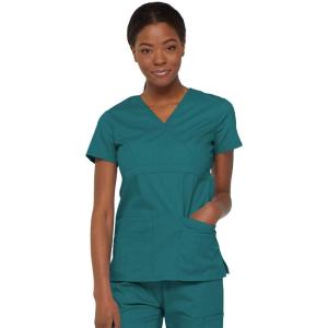 imageDickies Womens EDS Signature Scrubs Jr Fit Mock Wrap TopTeal Blue