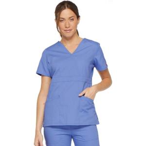 imageDickies Womens Genflex Youtility Mock Wrap TopCeil Blue
