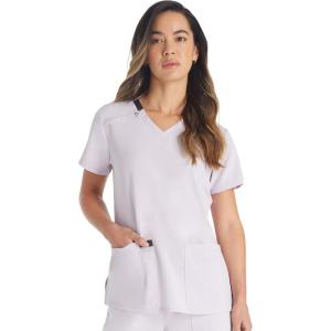 imageDickies Womens Scrub Top VNeck Top with 2 Pockets Moisture Wicking and 360 Stretch Fabric  DK615Chilled Lilac