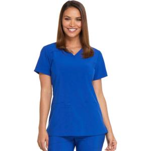 imageDickies Womens Scrub Top VNeck Top with 2 Pockets Moisture Wicking and 360 Stretch Fabric  DK615Galaxy Blue