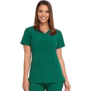 imageDickies Womens Scrub Top VNeck Top with 2 Pockets Moisture Wicking and 360 Stretch Fabric  DK615Hunter Green