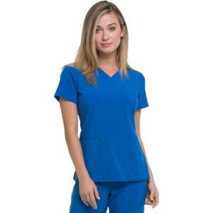 imageDickies Womens Scrub Top VNeck Top with 2 Pockets Moisture Wicking and 360 Stretch Fabric  DK615Royal