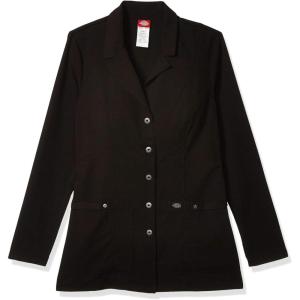 imageDickies Womens Xtreme Stretch 28 Inch Snap Front Lab CoatBlack