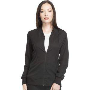 imageDynamix Scrubs for Women AthleticInspired Zip Front Jackets for Women with FourWay Stretch and Moisture Wicking DK330Black