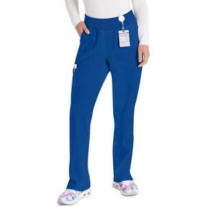 imageEDS Essentials Scrubs for Women YogaInspired PullOn Pant with FourWay Stretch and Moisture Wicking DK005Galaxy Blue