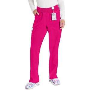 imageEDS Essentials Scrubs for Women YogaInspired PullOn Pant with FourWay Stretch and Moisture Wicking DK005Hot Pink