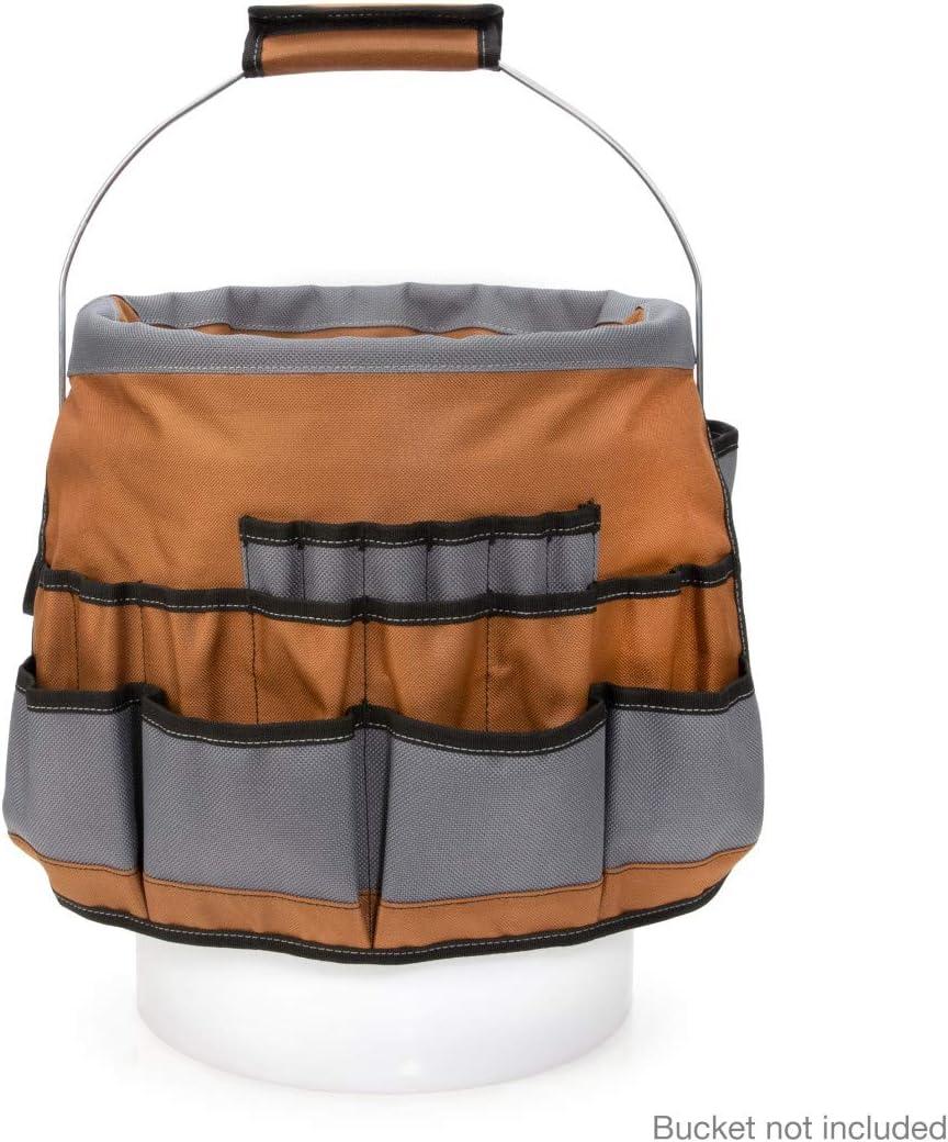 imageDickies 35Pocket 5Gallon Bucket Organizer With Drill Holster Padded Handle and Tape Tether for Contractors and Painters