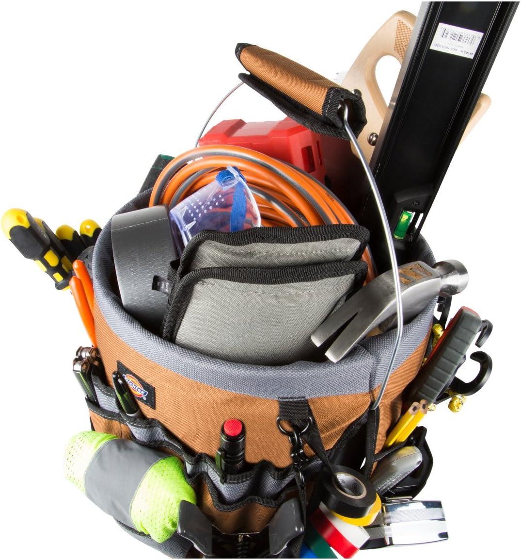 imageDickies 35Pocket 5Gallon Bucket Organizer With Drill Holster Padded Handle and Tape Tether for Contractors and Painters