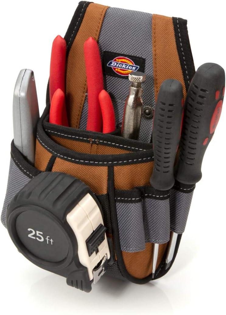 imageDickies 4Pocket Rigid Tool Pouch with Tape Clip Universalfit Steel Clip for Tool Belt Tunnel Loop