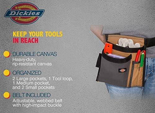 imageDickies 5Pocket Single Side Tool Belt PouchWork Apron Durable Canvas Construction Adjustable Belt for Custom FitTan