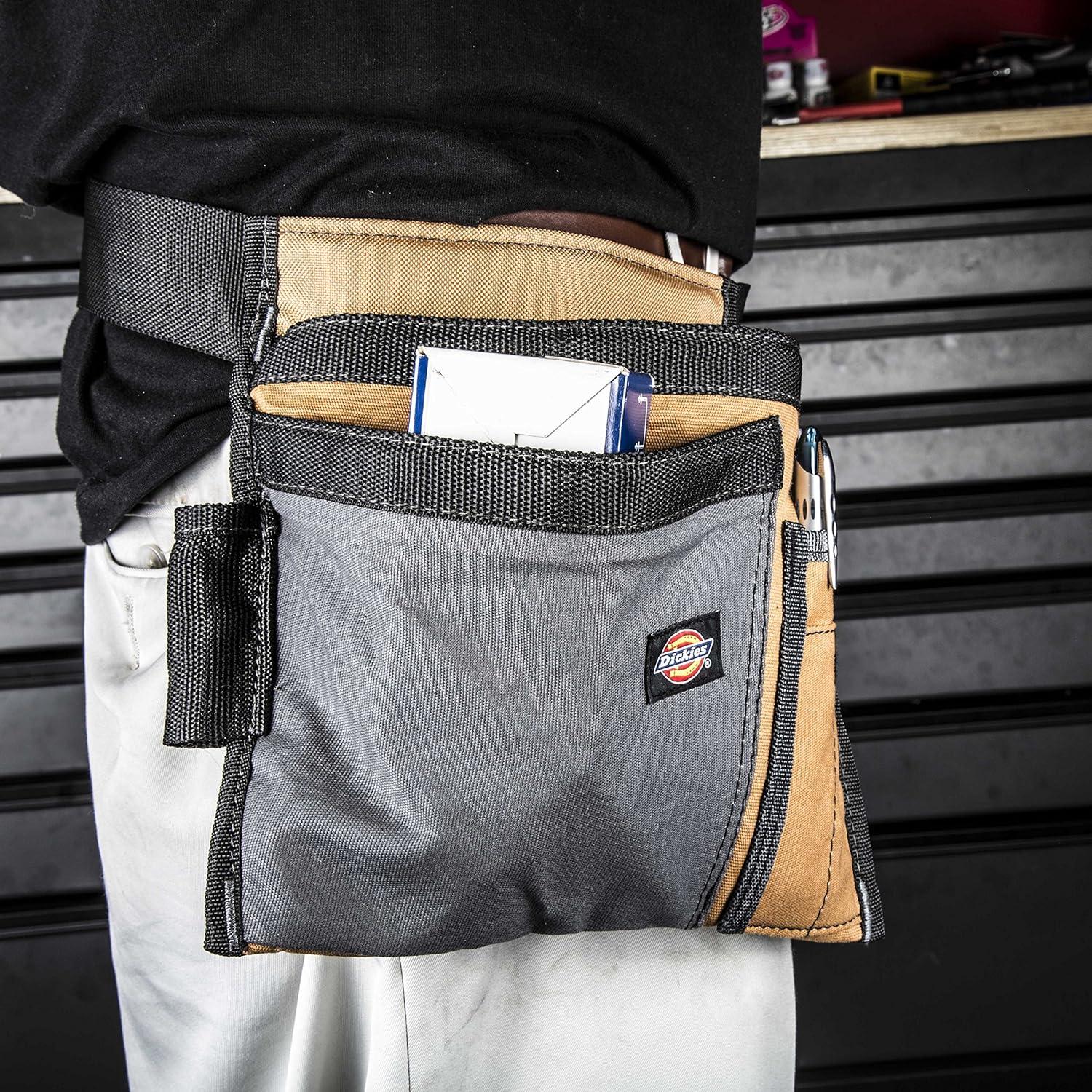 imageDickies 5Pocket Single Side Tool Belt PouchWork Apron Durable Canvas Construction Adjustable Belt for Custom FitTan