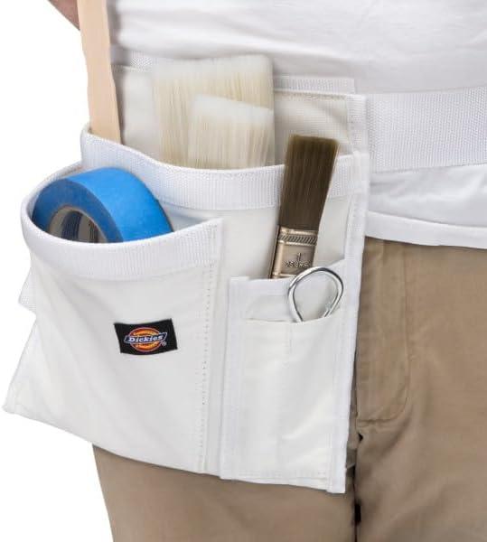 imageDickies 5Pocket Single Side Tool Belt PouchWork Apron Durable Canvas Construction Adjustable Belt for Custom FitWhite