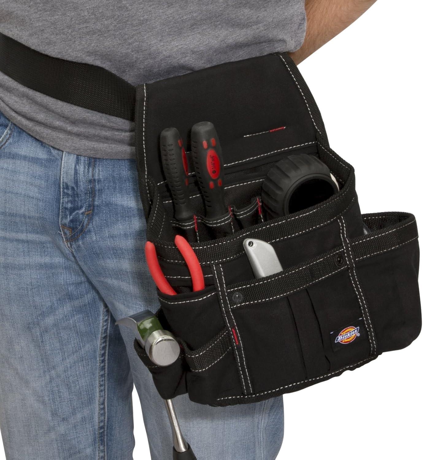 imageDickies 8Pocket Padded Tool BeltUtility Pouch for Painters Carpenters and Builders Adjustable 3Inch Belt Durable Canvas Construction WhiteBlack