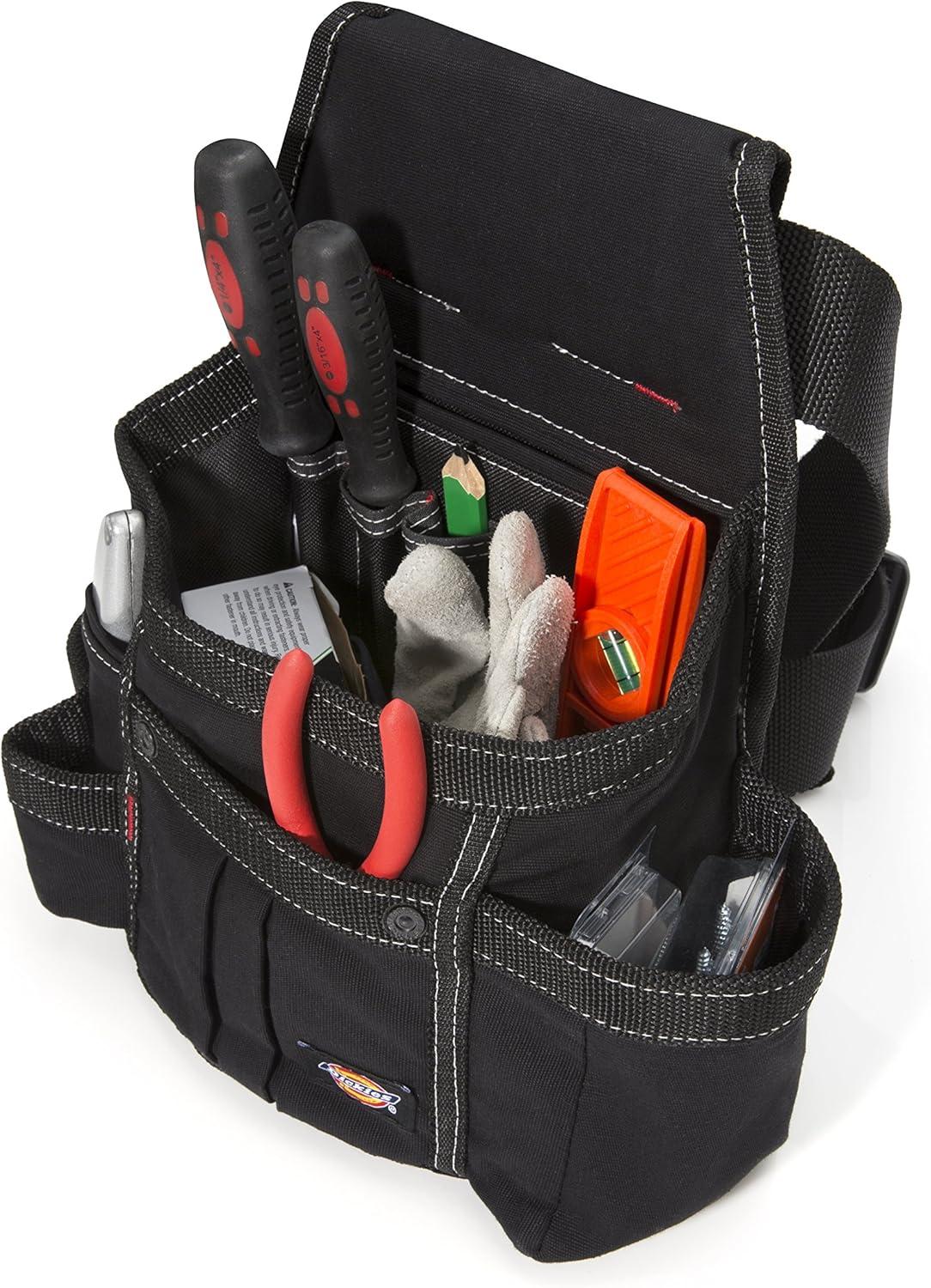 imageDickies 8Pocket Padded Tool BeltUtility Pouch for Painters Carpenters and Builders Adjustable 3Inch Belt Durable Canvas Construction WhiteBlack