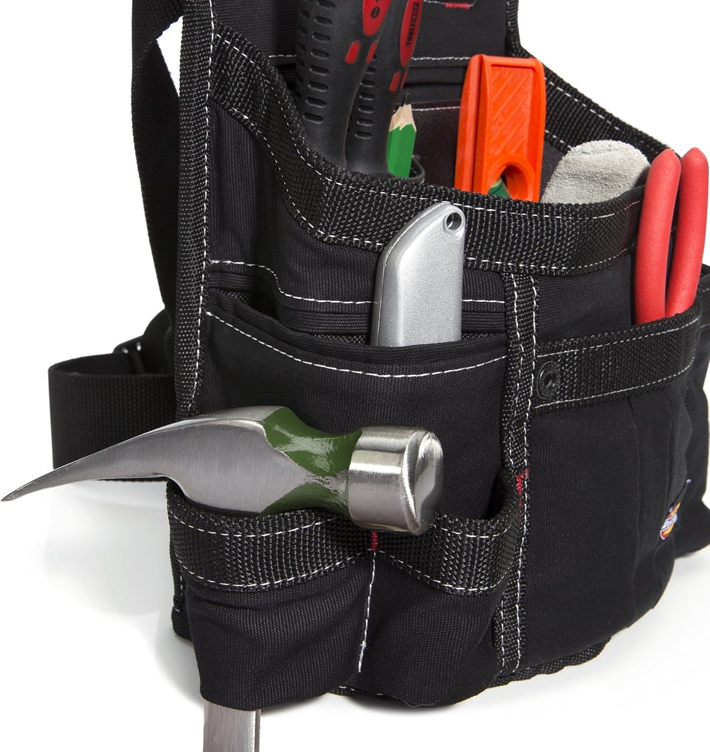 imageDickies 8Pocket Padded Tool BeltUtility Pouch for Painters Carpenters and Builders Adjustable 3Inch Belt Durable Canvas Construction WhiteBlack