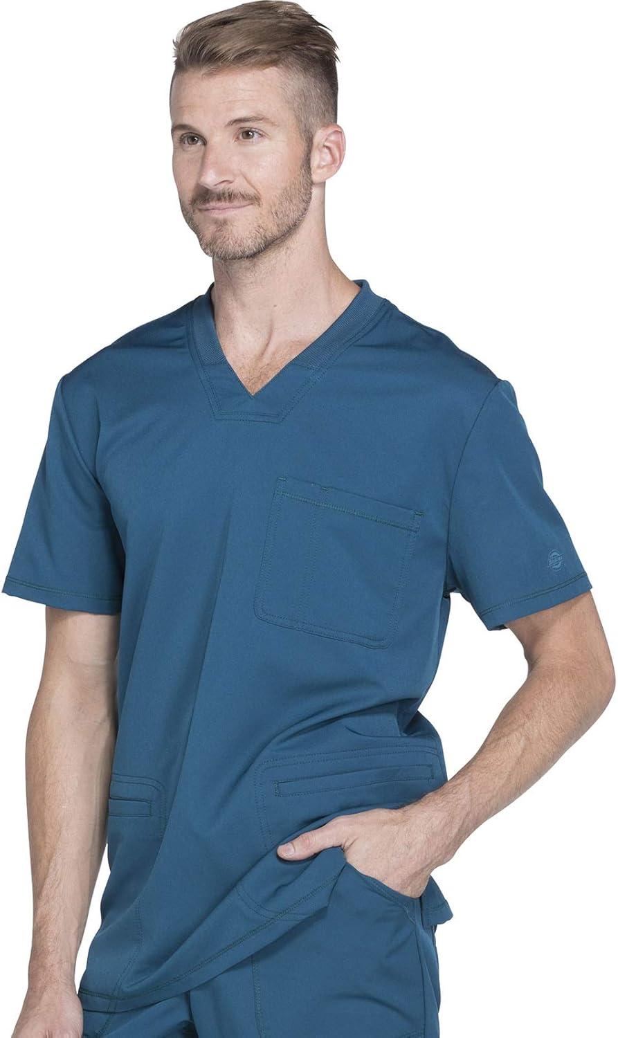 imageDickies Dynamix Men Scrubs Top VNeck DK640Caribbean Blue