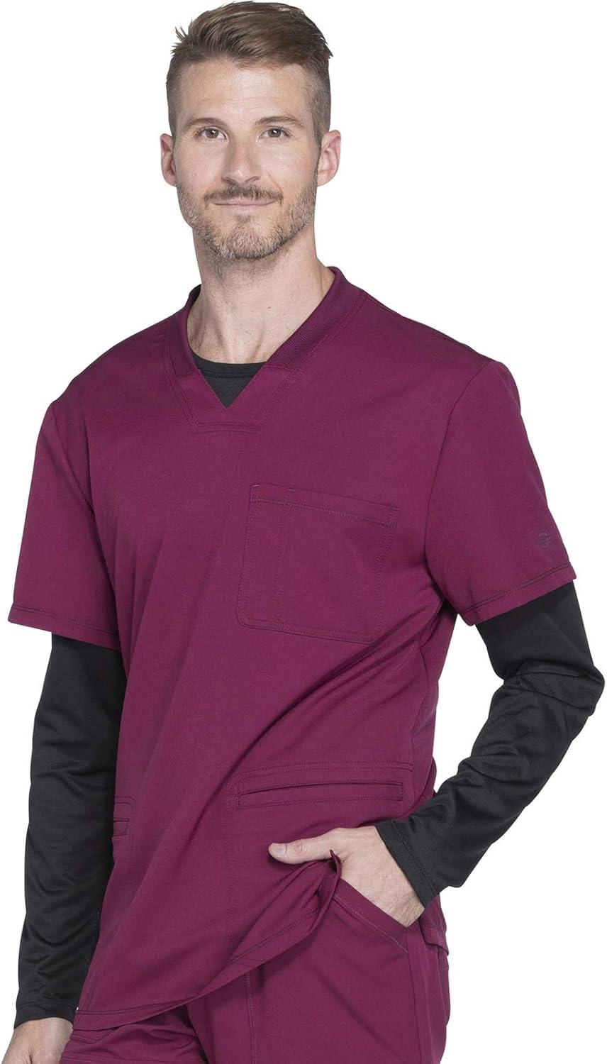 imageDickies Dynamix Men Scrubs Top VNeck DK640Wine