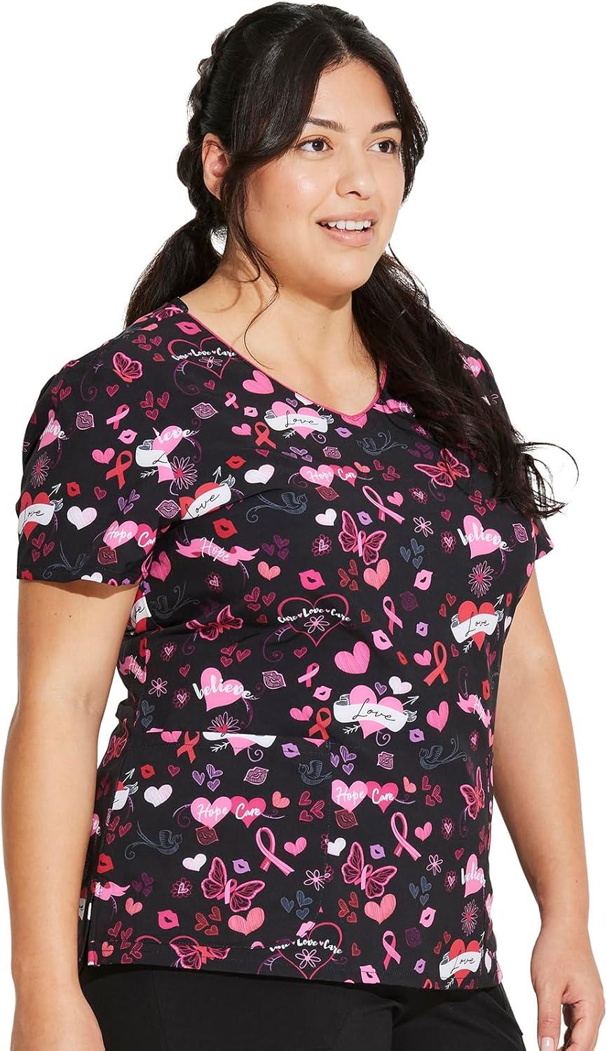 imageDickies EDS Women Scrubs Top VNeck Print DK852Hope Heals