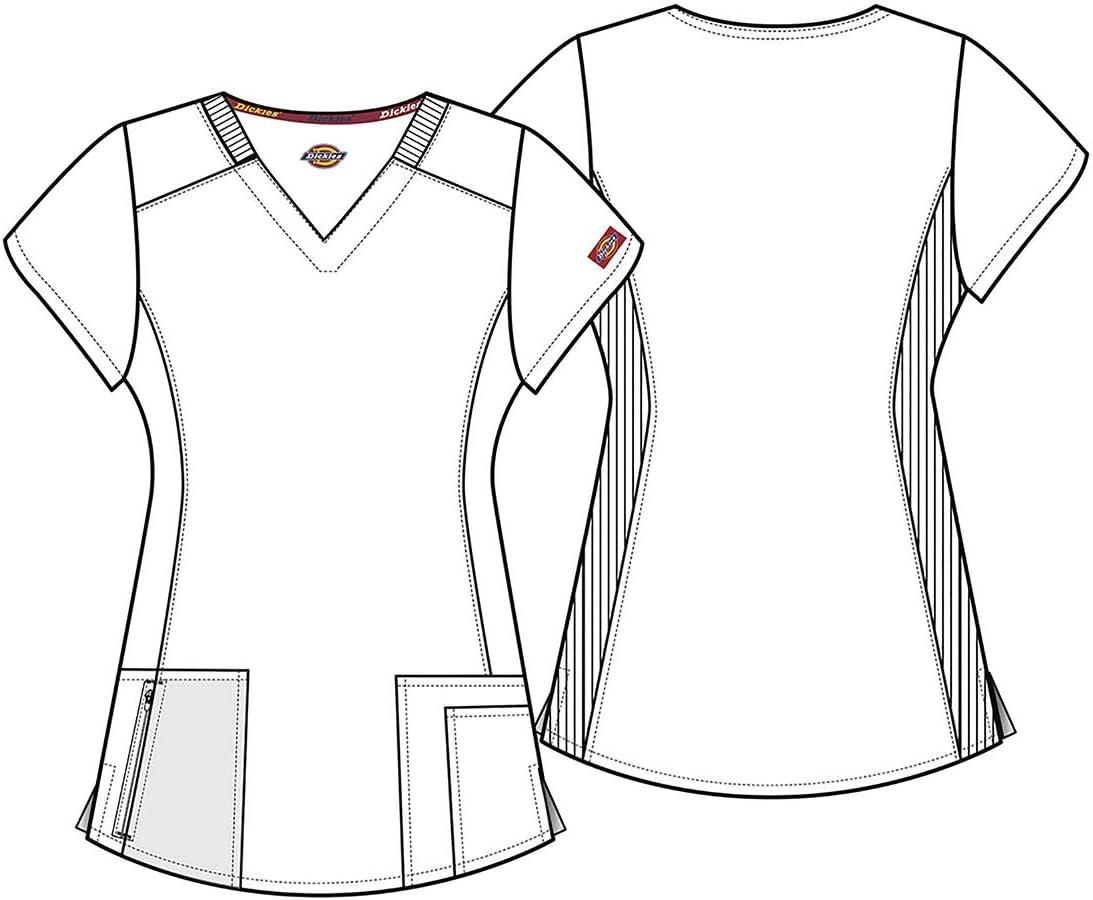 imageDickies EDS Women Scrubs Top VNeck Print DK876Black