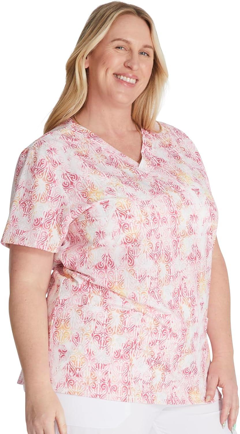 imageDickies EDS Women Scrubs Top VNeck Print DK876Bold Batik
