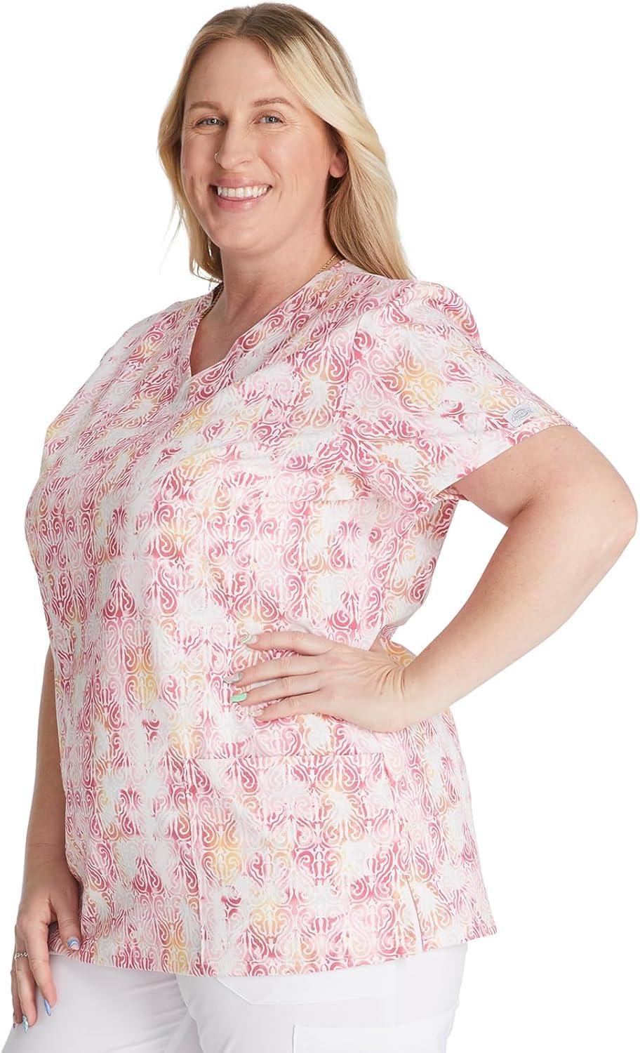 imageDickies EDS Women Scrubs Top VNeck Print DK876Bold Batik