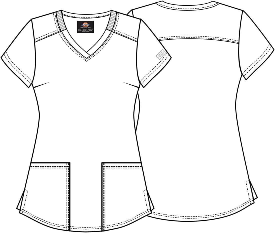 imageDickies EDS Women Scrubs Top VNeck Print DK876Camo Plaid