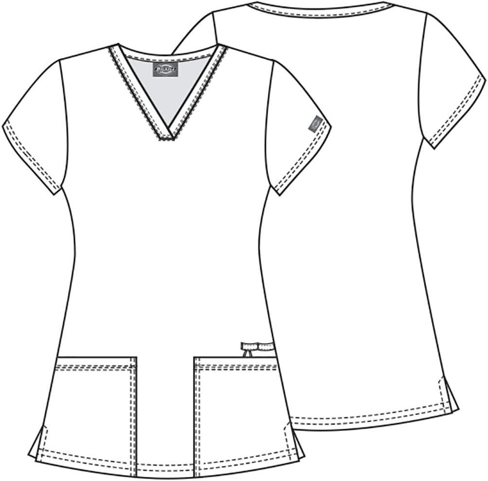 imageDickies EDS Women Scrubs Top VNeck Print DK876Caribbean
