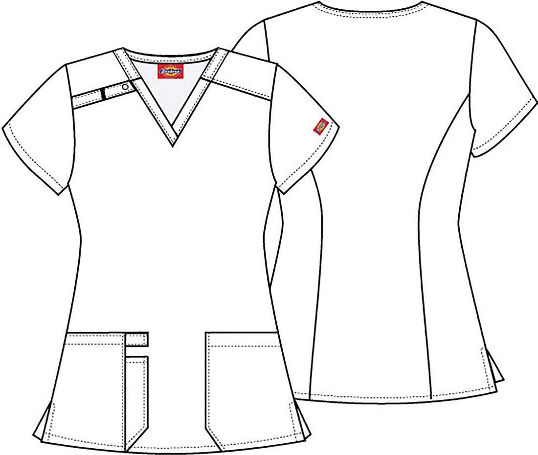 imageDickies EDS Women Scrubs Top VNeck Print DK876Denim Paisley