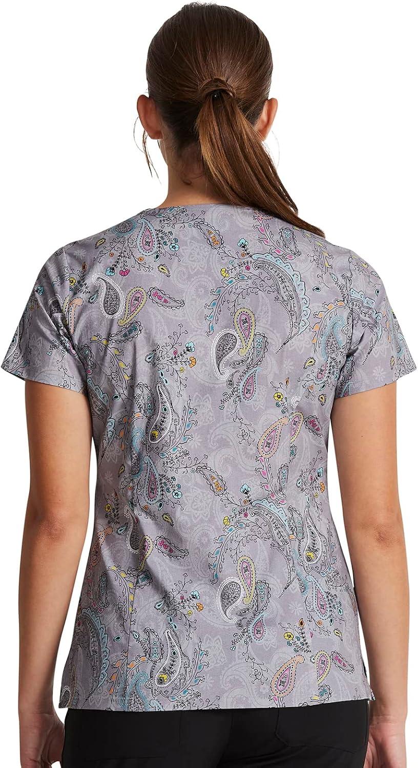 imageDickies EDS Women Scrubs Top VNeck Print DK876Denim Paisley