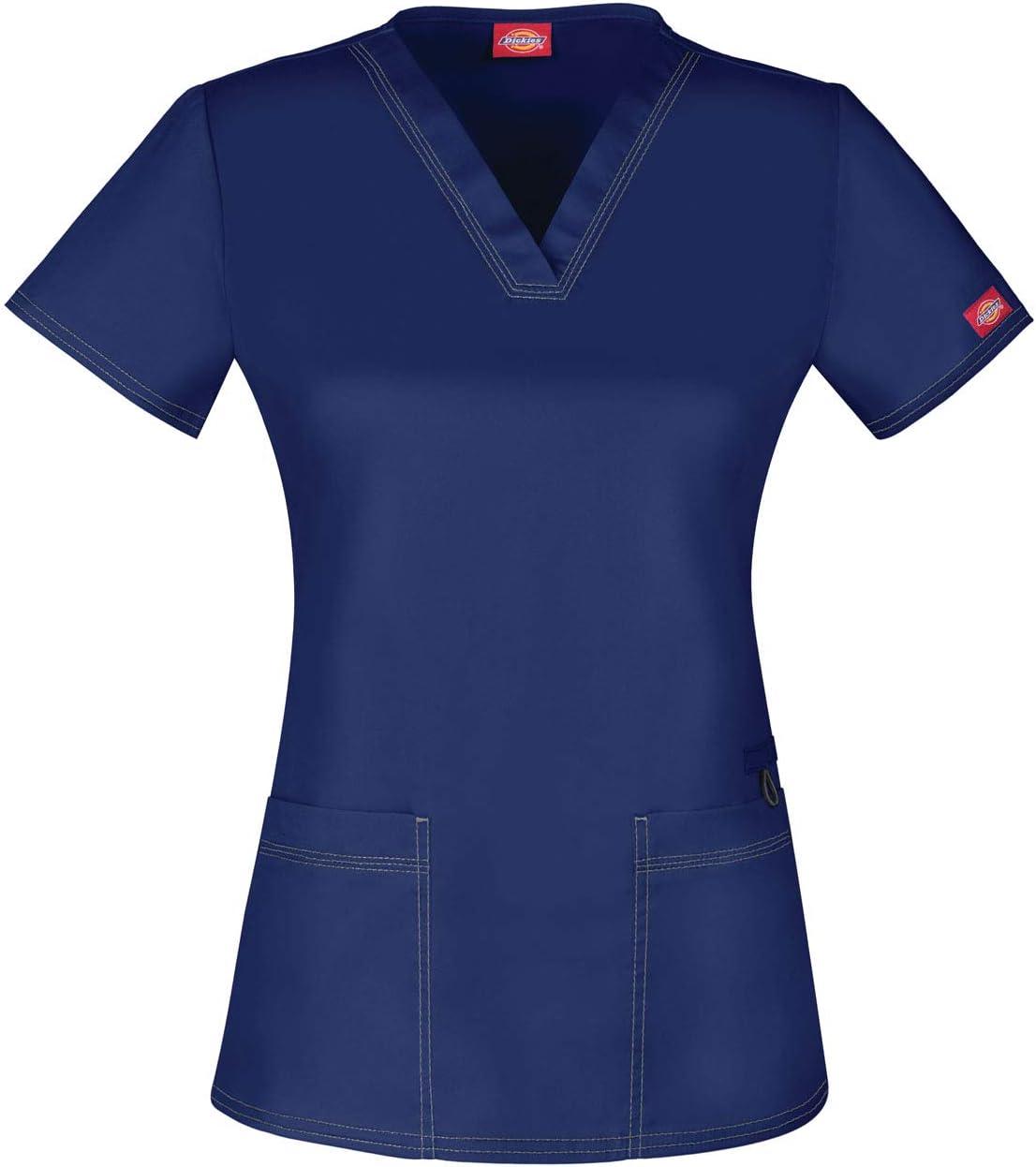 imageDickies EDS Women Scrubs Top VNeck Print DK876Dnavy