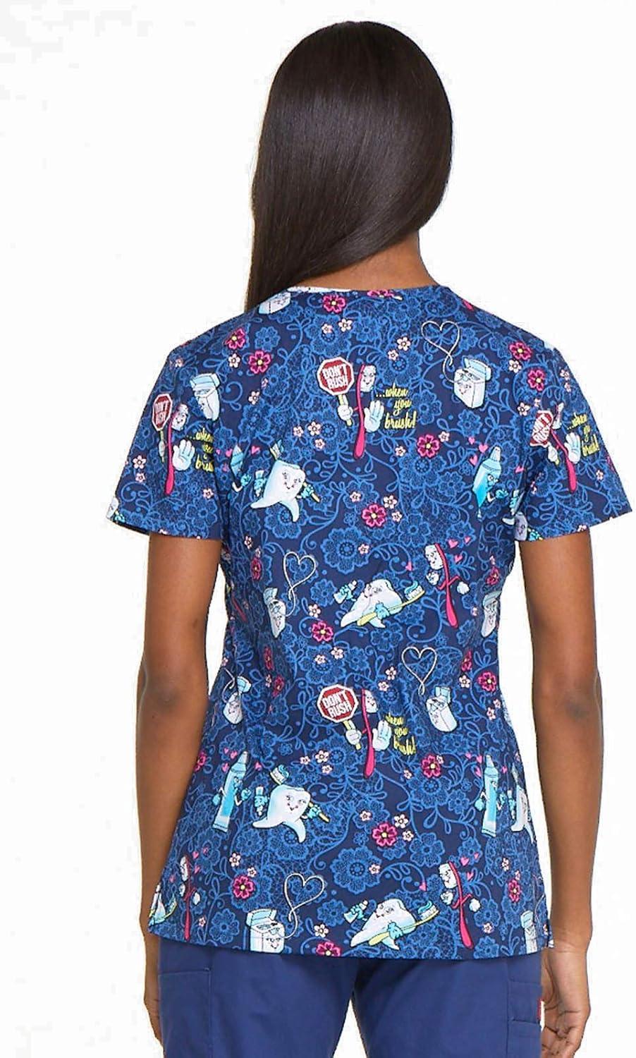 imageDickies EDS Women Scrubs Top VNeck Print DK876Dont Rush