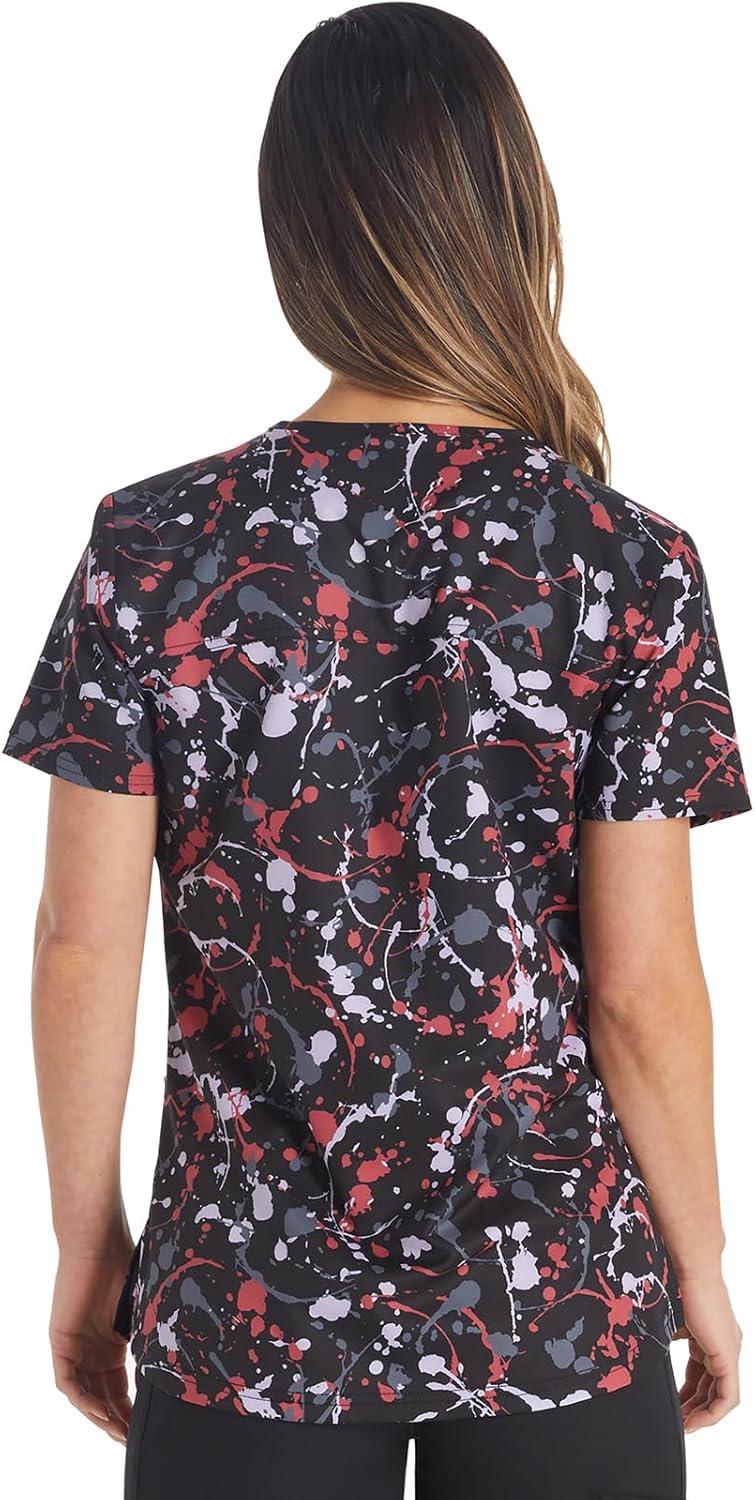 imageDickies EDS Women Scrubs Top VNeck Print DK876Drizzle Daze