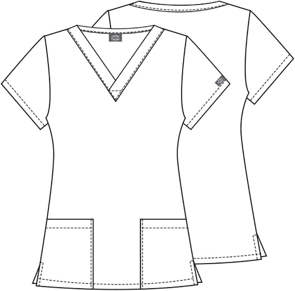 imageDickies EDS Women Scrubs Top VNeck Print DK876Glowing Plaid
