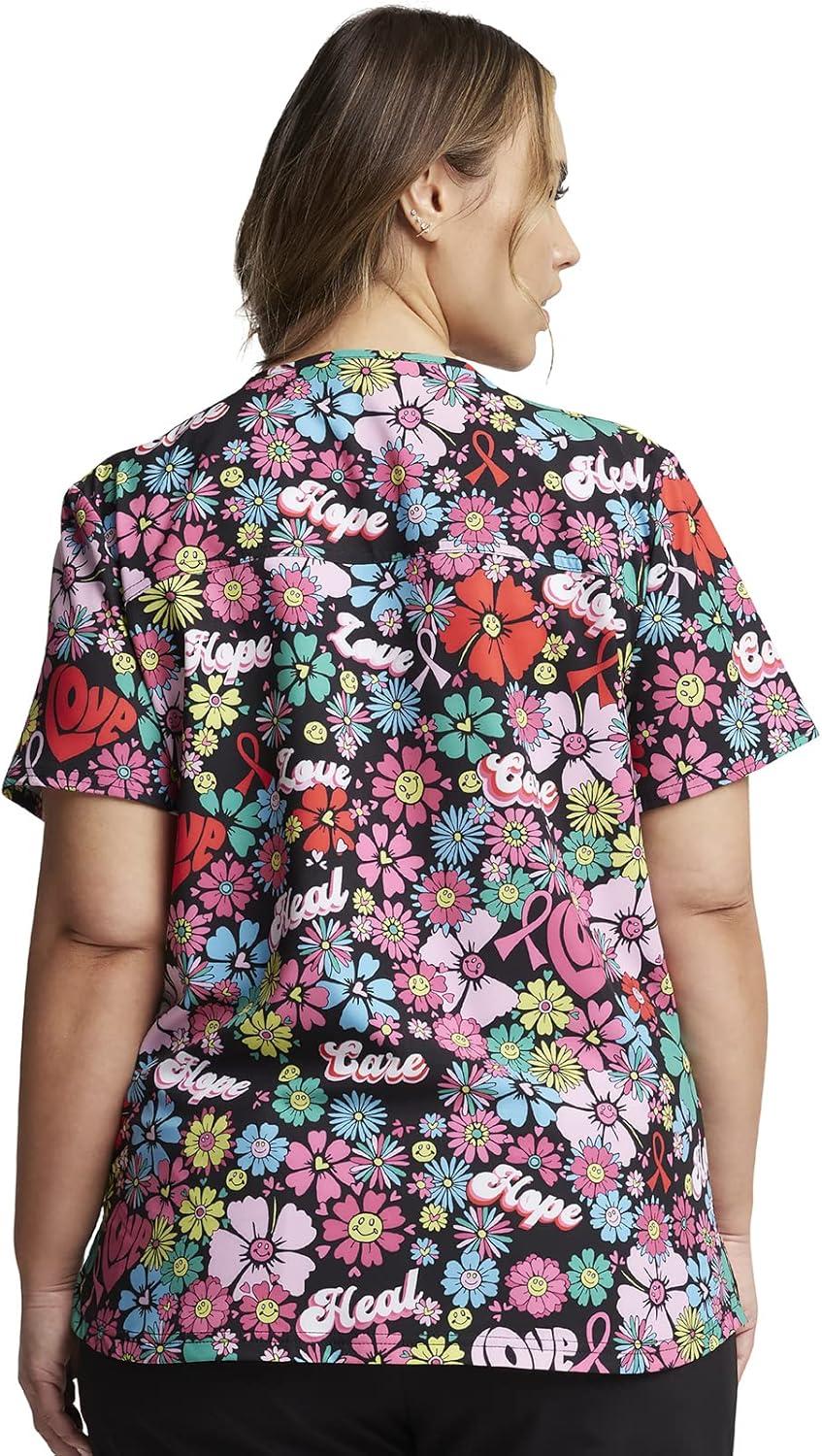 imageDickies EDS Women Scrubs Top VNeck Print DK876Love Hope Heal