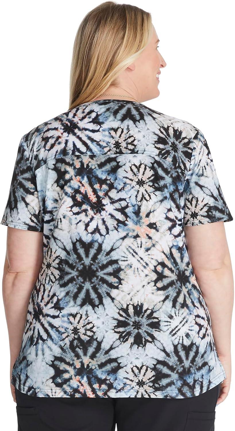 imageDickies EDS Women Scrubs Top VNeck Print DK876Organic Tie Dye
