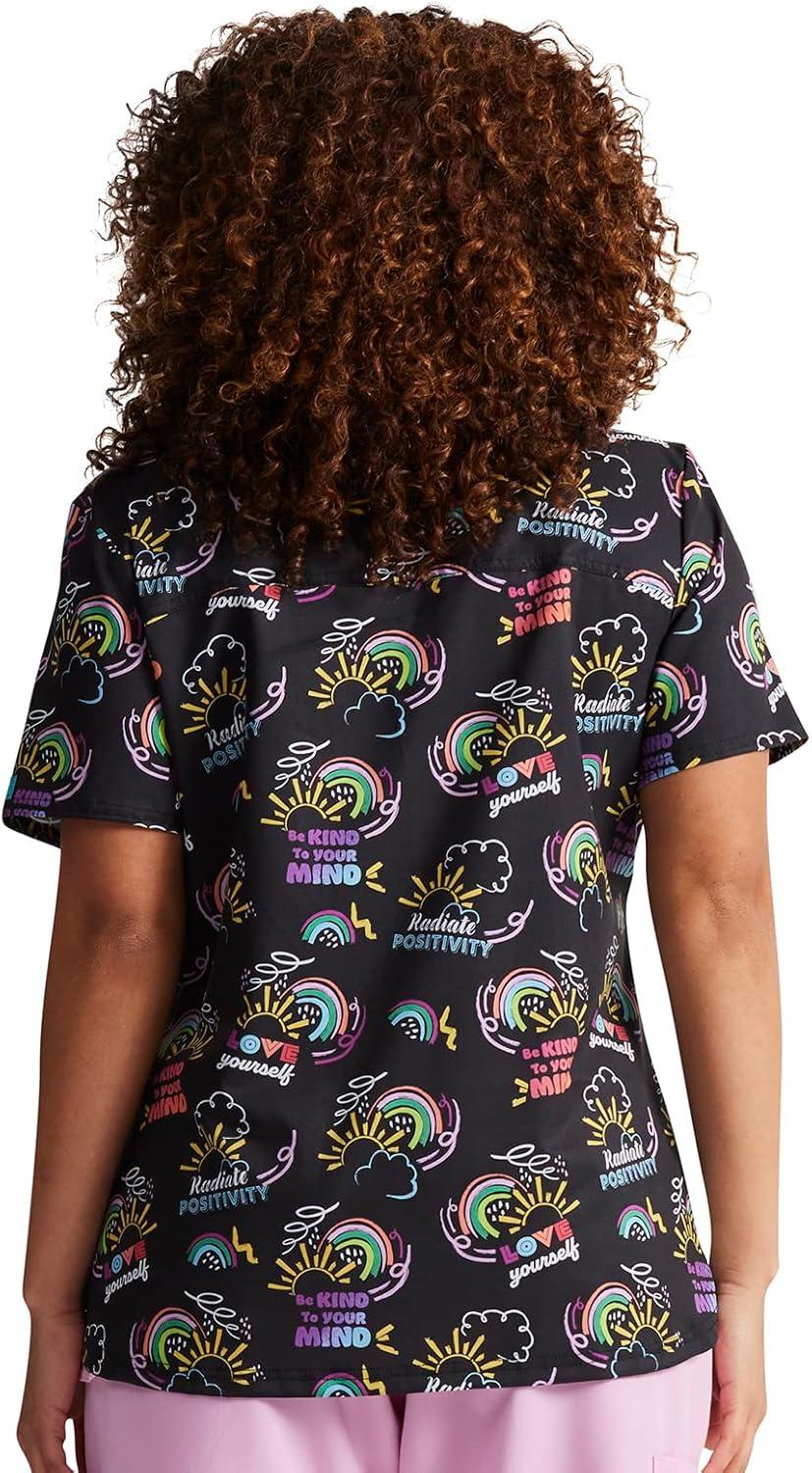 imageDickies EDS Women Scrubs Top VNeck Print DK876Radiate Positivity
