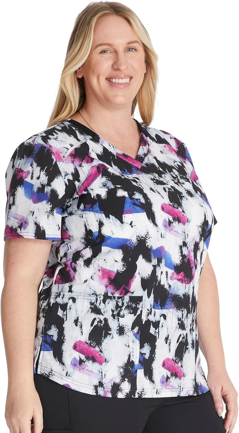 imageDickies EDS Women Scrubs Top VNeck Print DK876Street Art