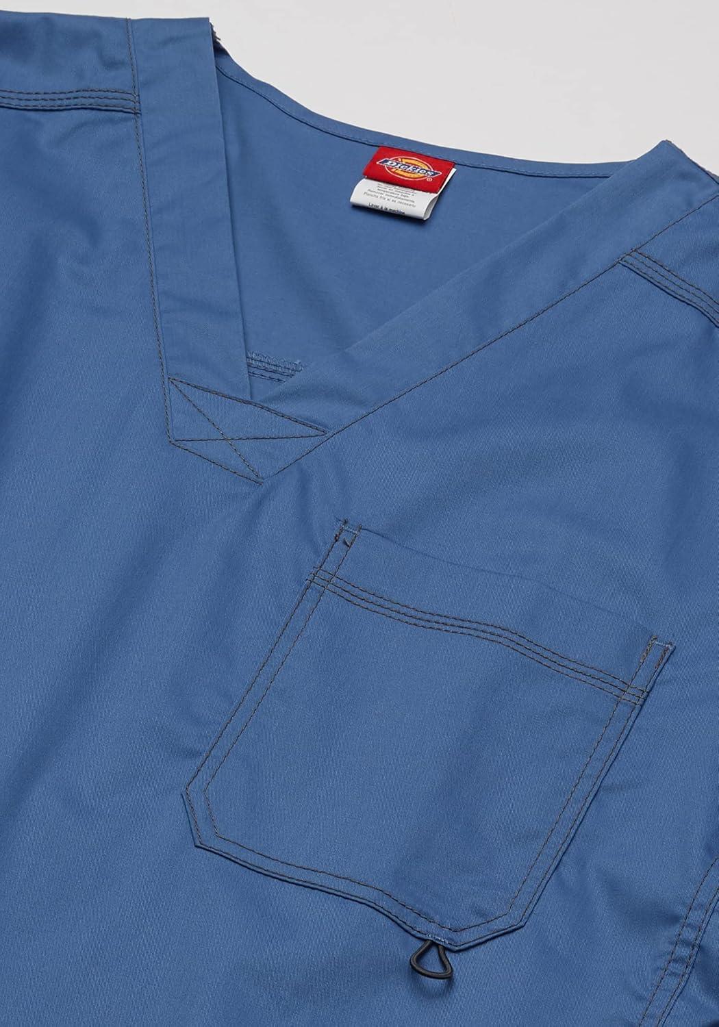 imageDickies Gen Flex Men Scrubs Top VNeck 81722Blue Fog