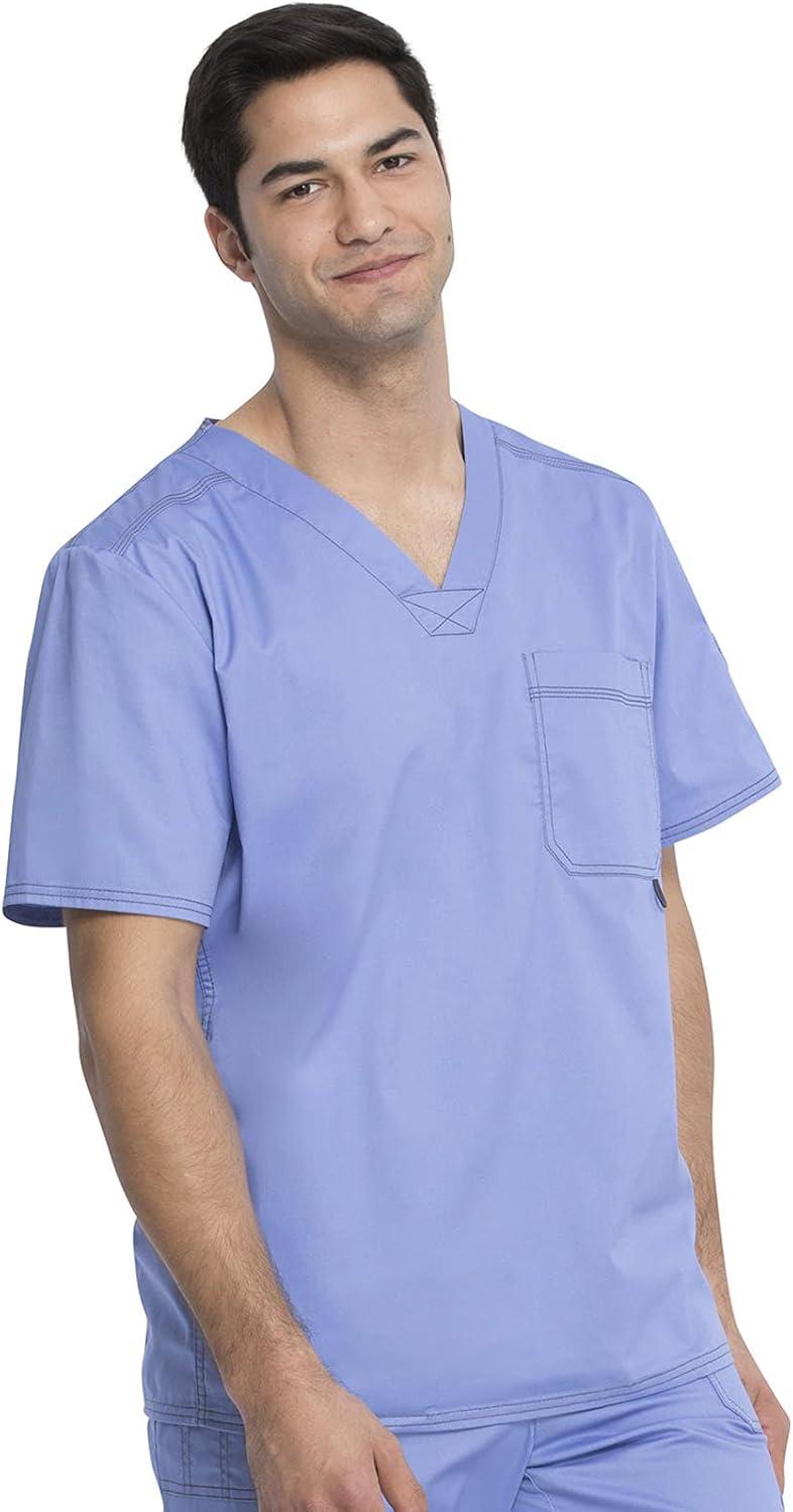 imageDickies Gen Flex Men Scrubs Top VNeck 81722Ceil Blue