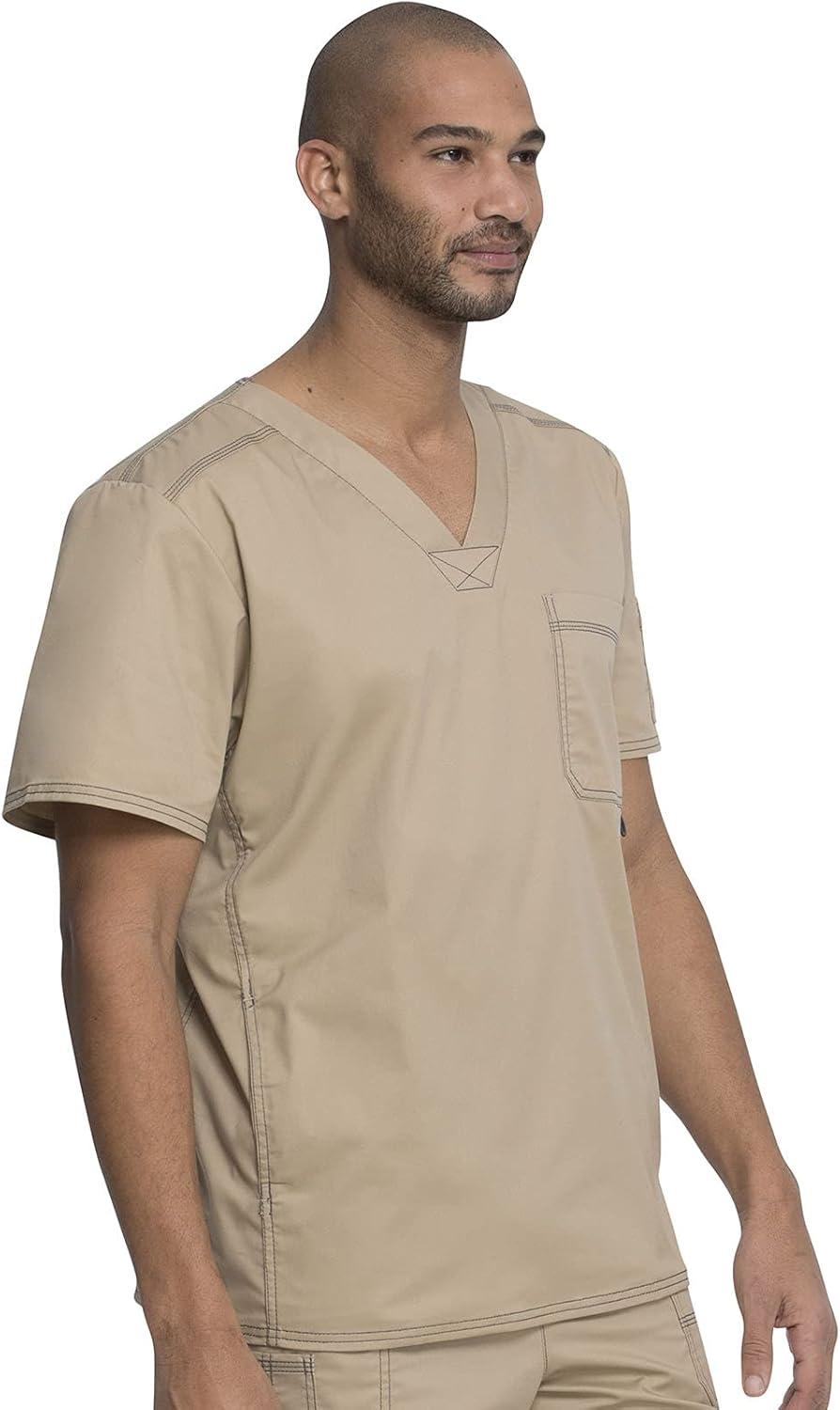 imageDickies Gen Flex Men Scrubs Top VNeck 81722Dark Khaki