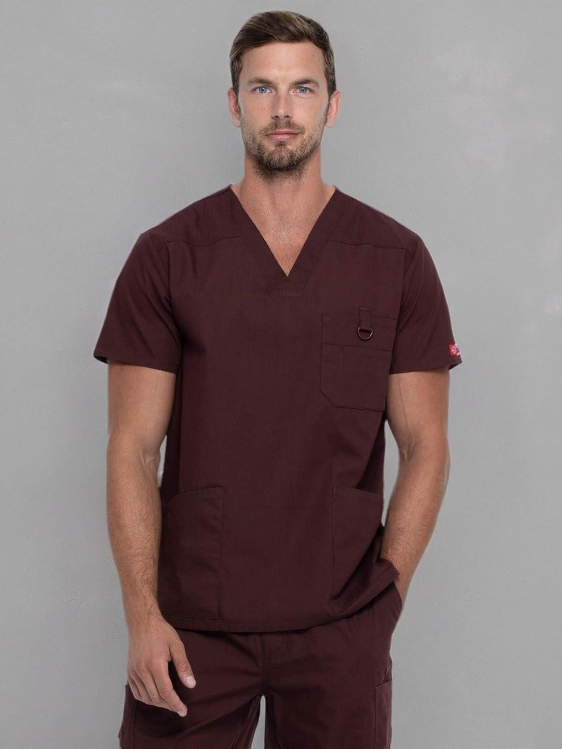 imageDickies Gen Flex Men Scrubs Top VNeck 81722Espresso